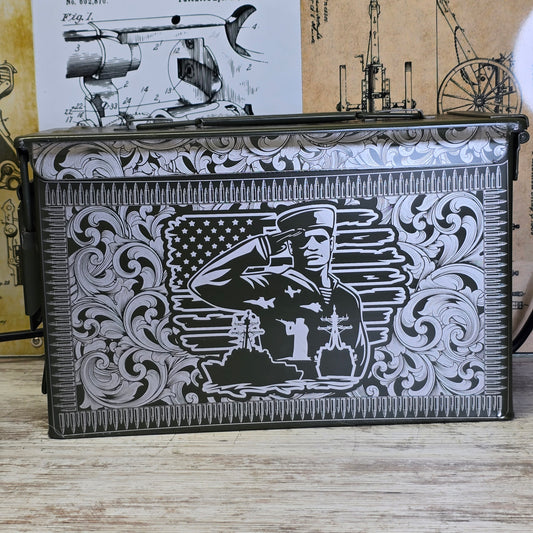 United States Navy engraved Ammo Can