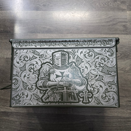 Knights Templar Themed Engraved Ammo Can