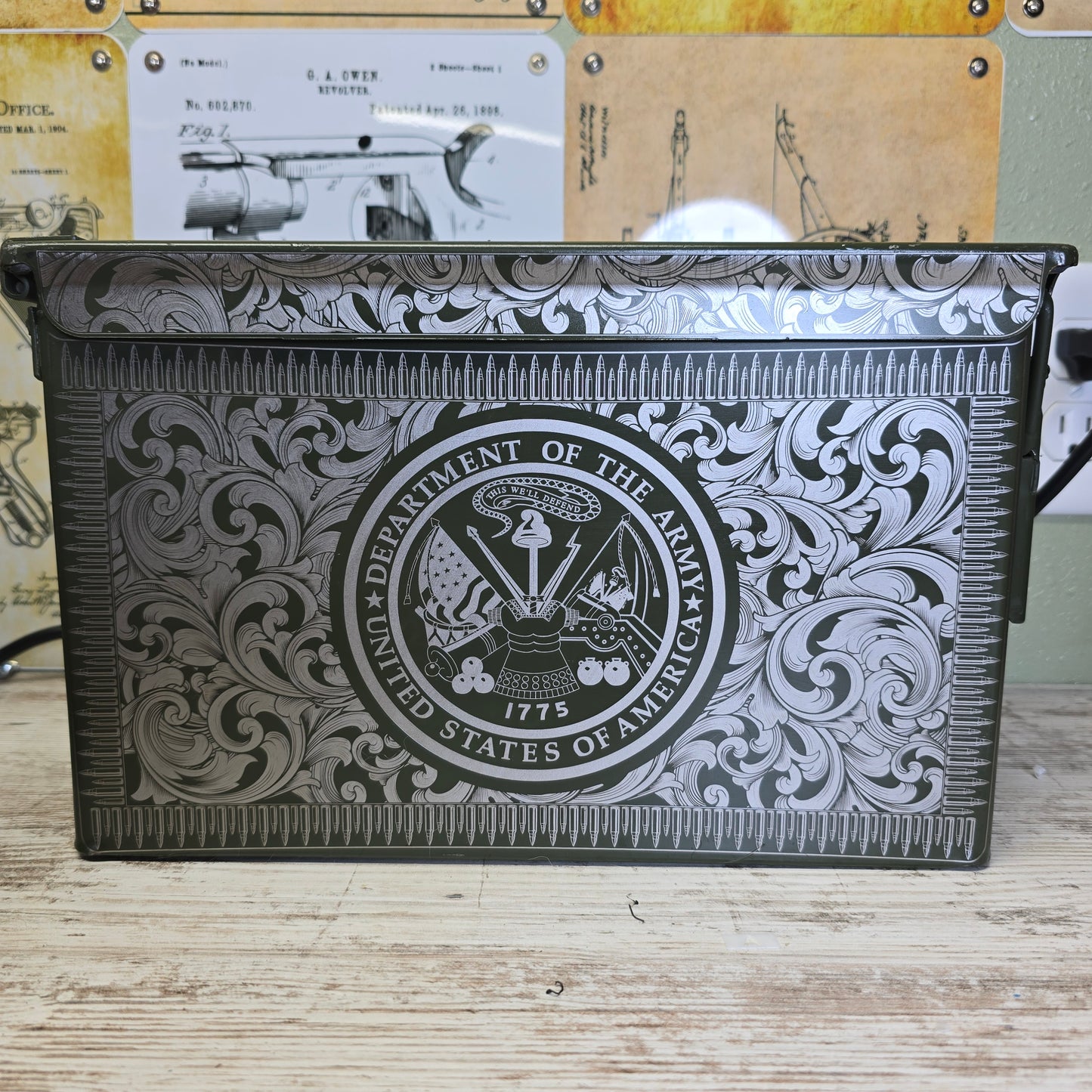 United States Army engraved Ammo Can