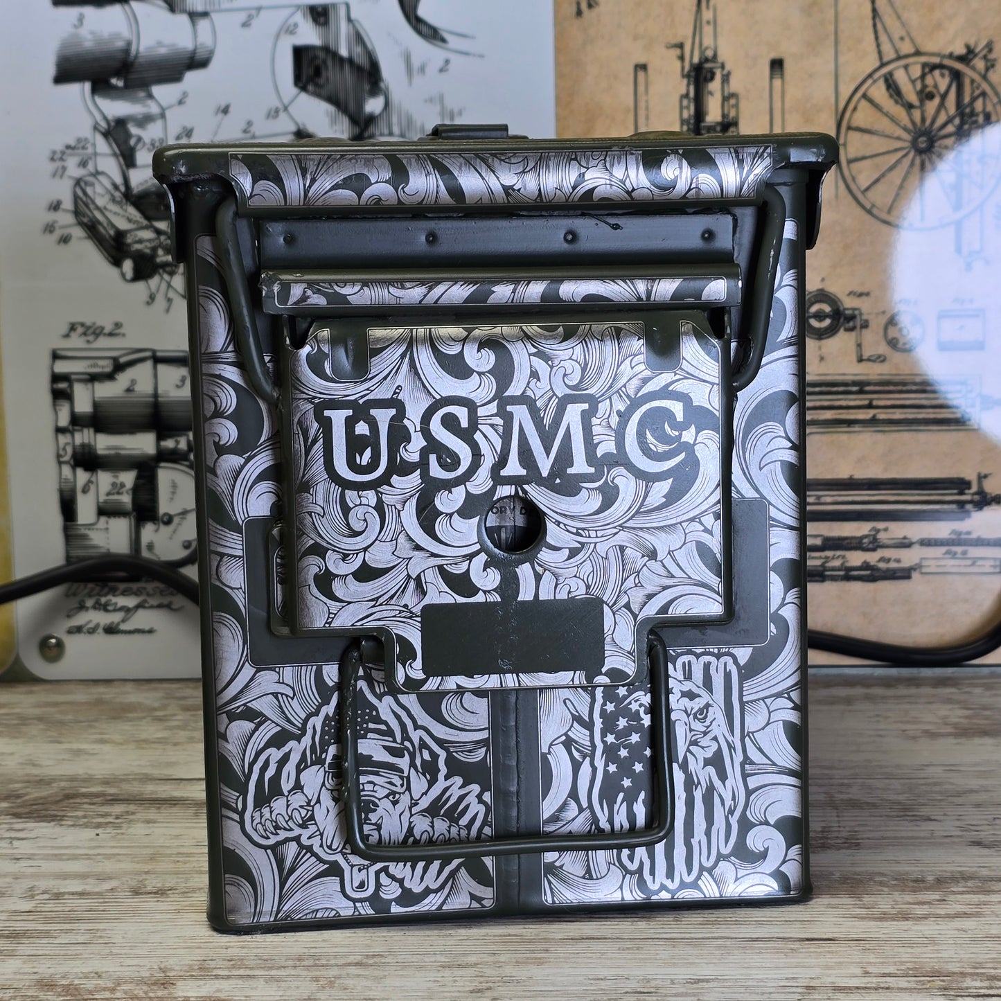 United States Marine Corps engraved Ammo Can