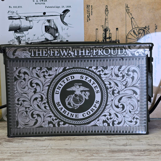 United States Marine Corps engraved Ammo Can